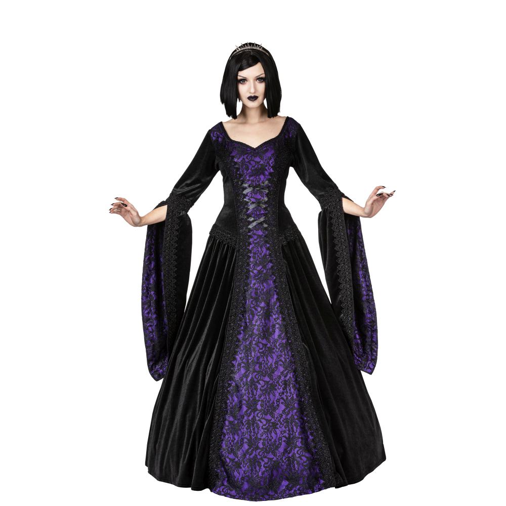 Sinister - 1224 Long dress - Black/Purple